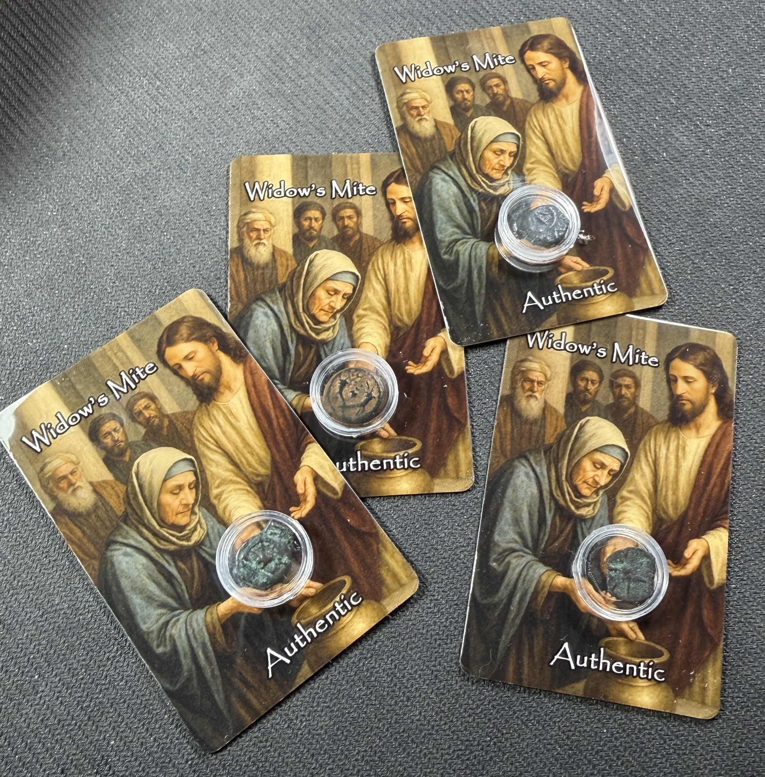 Ancient Widows Mite Judean Prutah On Collectible Card 1 Piece