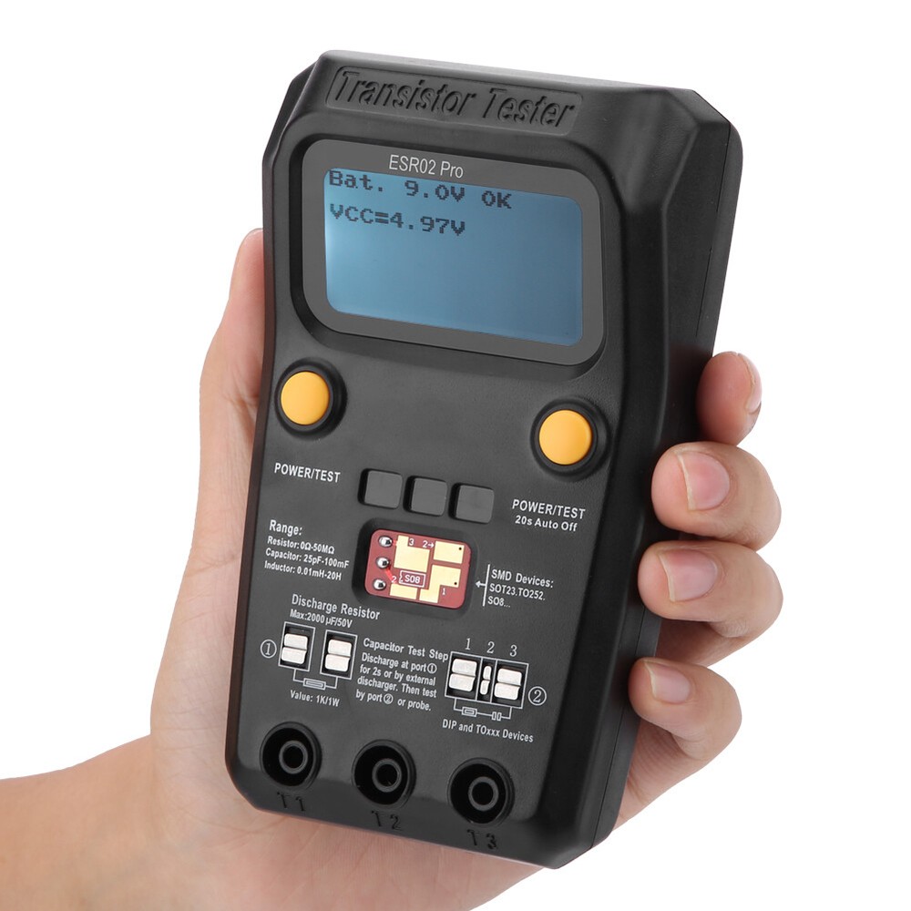BSIDE ESR02 Pro Digital Transistor Tester SMD Chip Component Inductance Meter