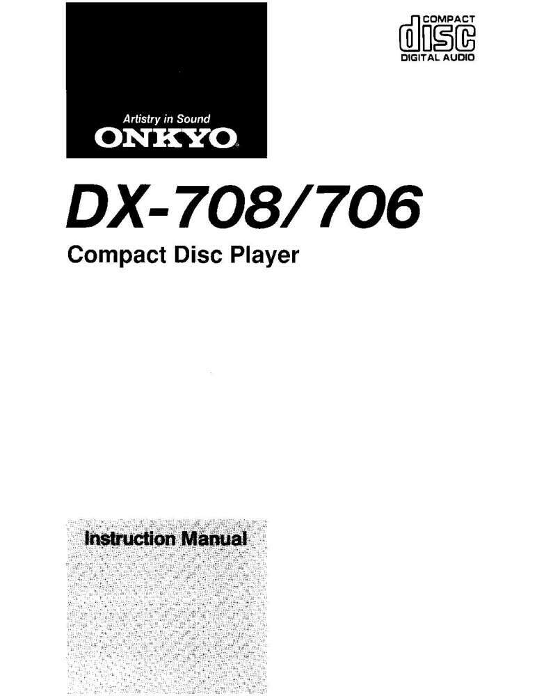 Onkyo DX-706 CD Player Owners Manual