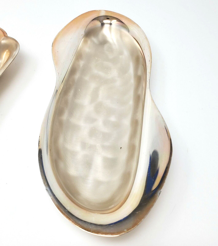 Vintage Wmf - Ikora Silverplate Tulip Candy Tray Dish Set of 2 -Made in Germany