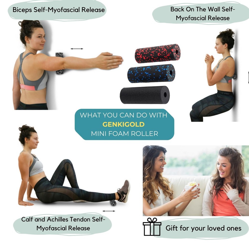 Mini Massage Foam Roller High Density - 100% Recycled Non-Material - Portable...