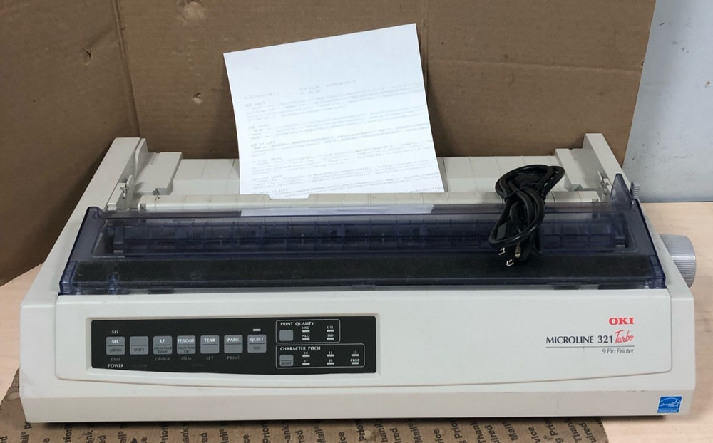 Oki Microline 321 Turbo Dot Matrix 9Pin Printer D22810A (NO TRAY/COVER TESTED)