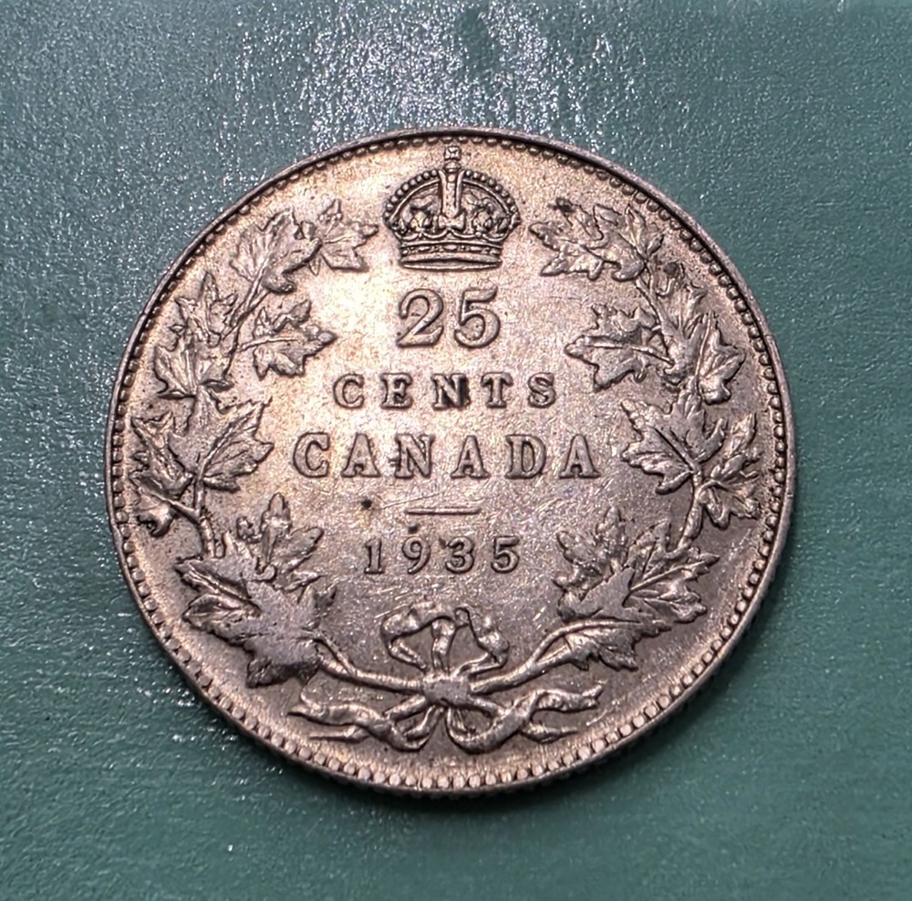 1935 Canada Silver 25 Cents AU
