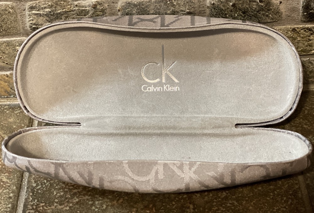 Glasses Case Calvin Klein Clamshell Gray Logo Design