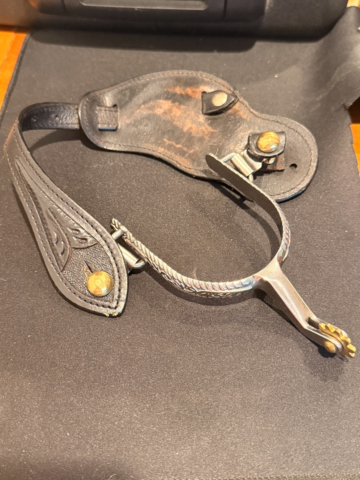 Vintage Single Cowboy Spur Leather Strap Western Decor