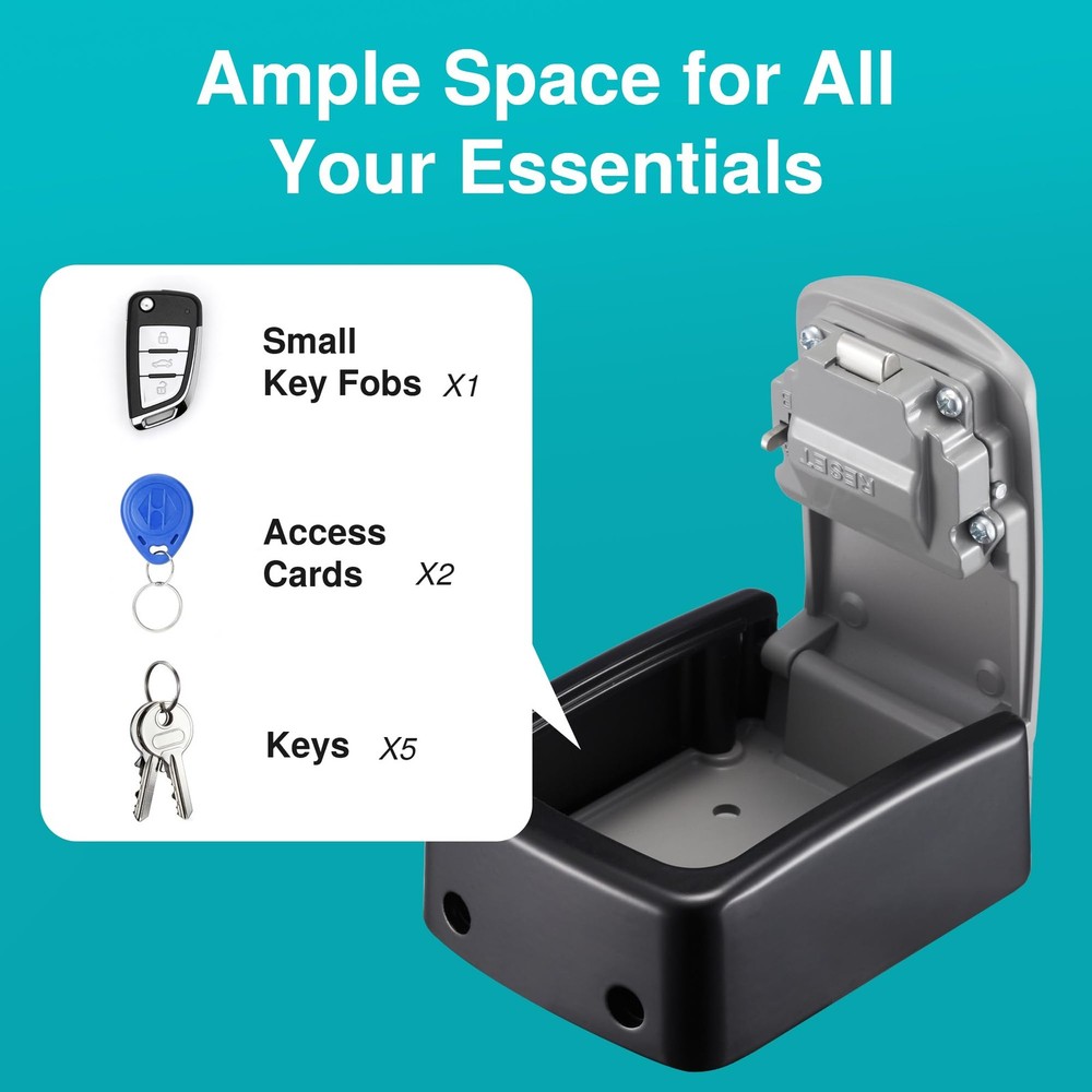Key Lock Box, Lockbox for Keys Outdoor Combination Security Lockbox Outside P...