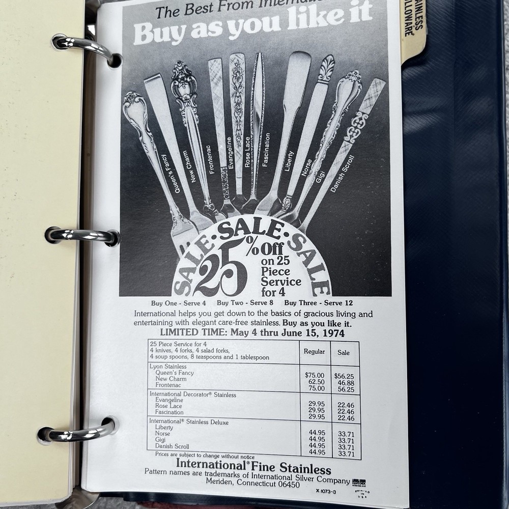 MCM International Silver Company Sales Manual 1975 Advertising Plan Flatware