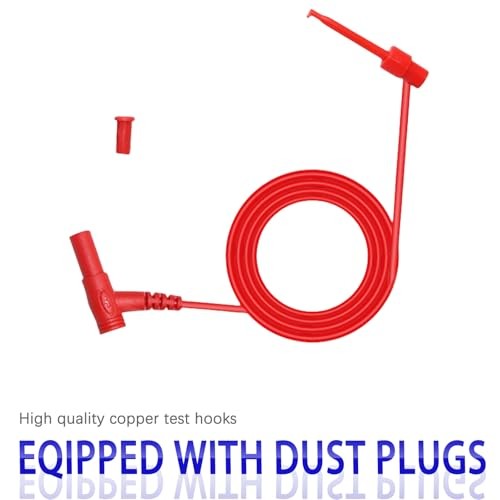 4mm Multimeter Test Leads, 1000V 10A Multimeter Probes, Copper Test Hooks