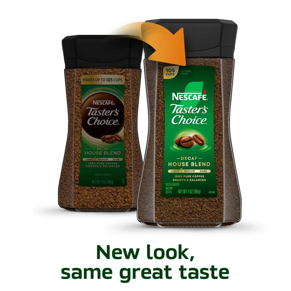 (2 pack) Taster's Choice Decaf House Blend, Medium Light Roast Instant Coffee,