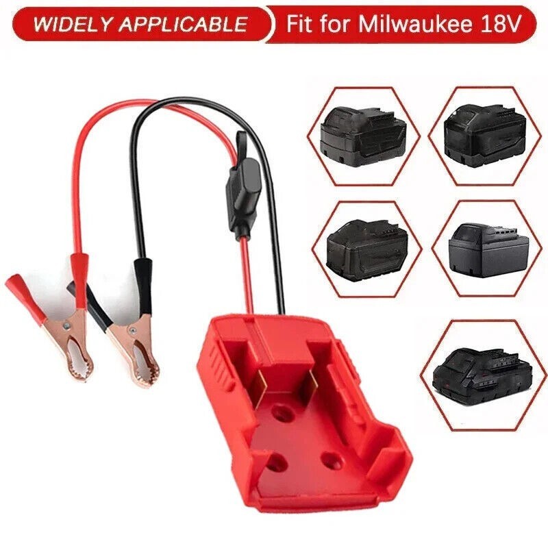 5.9FT Jumper Cable Clamps For Milwaukee 18V Li-ion Battery Jumper Starter 8AWG