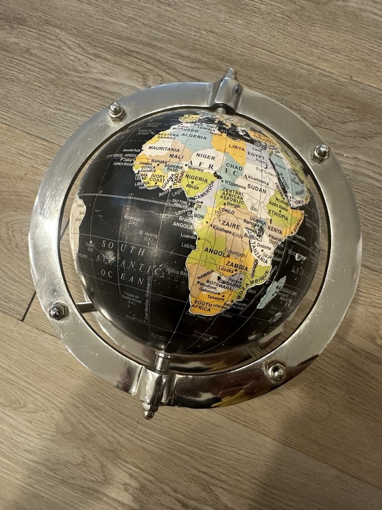 vintage world Mini globe Black With Chrome Stand
