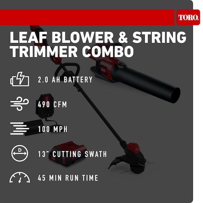 Toro Flex-Force 60-volt max Cordless Battery String Trimmer and Leaf Blower