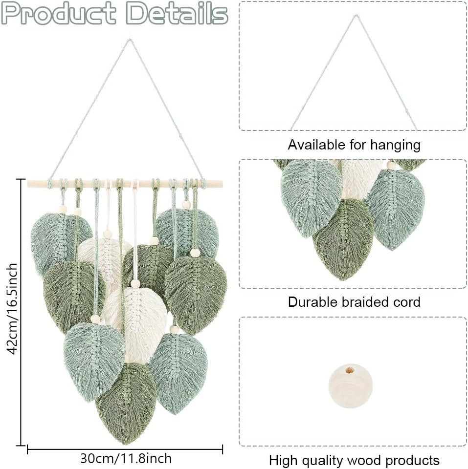 DIY Macrame Leaf Wall Hanging Beginners Macrame Kit Leaf Woven Tape