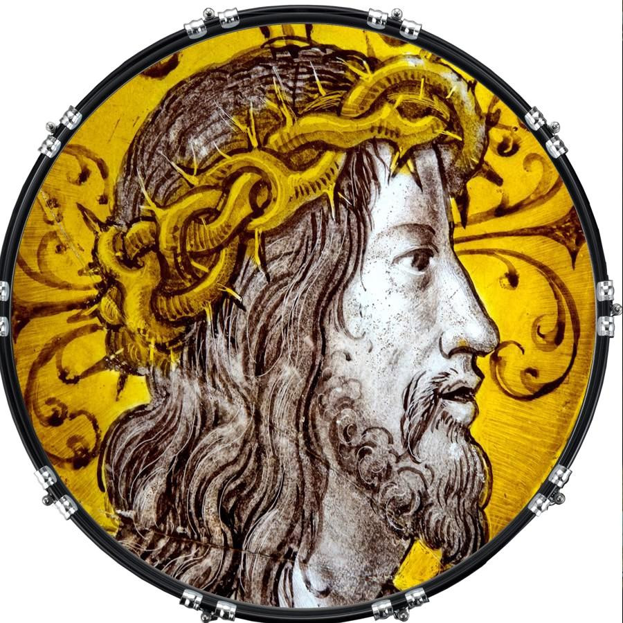 20" Custom Bass Kick Drum Front Head Graphical Graphic Jesus 2