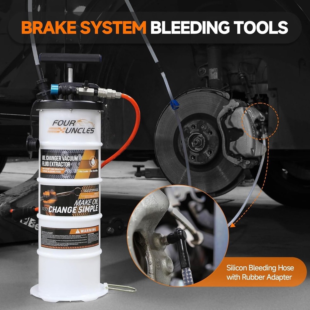 Versatile Oil Change & Brake Bleeding Tool - Fast Vacuum Fluid Extractor