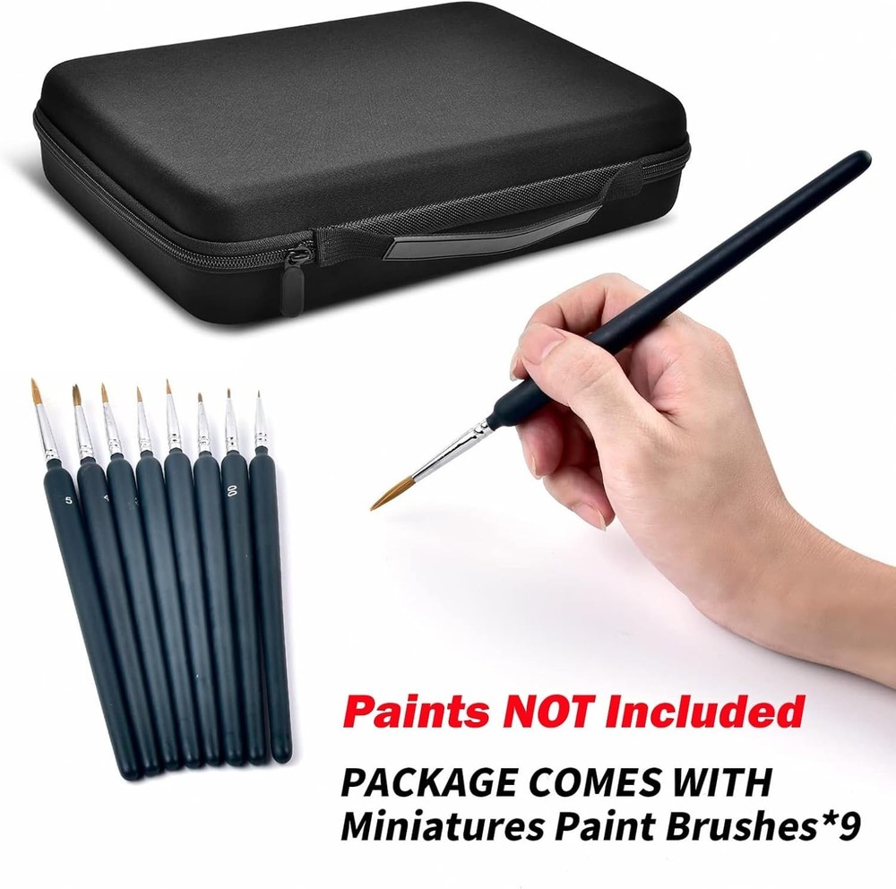 Model Paint Storage Case Compatible with Testors 69 Piece Set Black