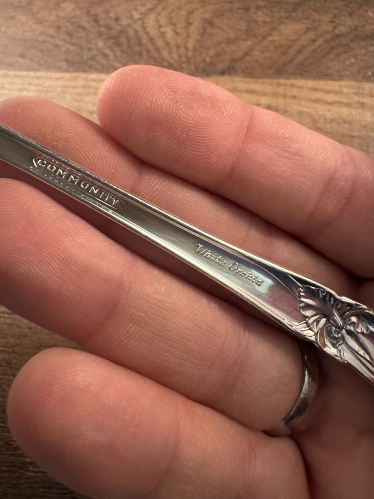 Community Plate White Orchid Silverplate Soup Spoon