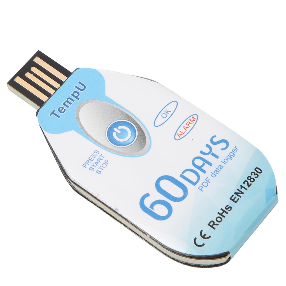 Temperature Data Logger Single Use PDF Report USB Ports 10000 Points