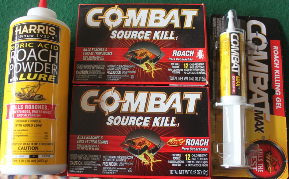 Ant & Roach Killing Items, Combat MAX Gel & Source Kill X2, Harris Powder Lure