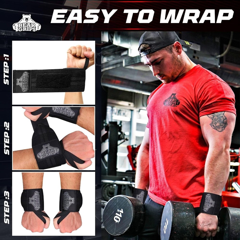 Ultimate Wrist Support Wraps for Weightlifting - Compression & Stability Focused