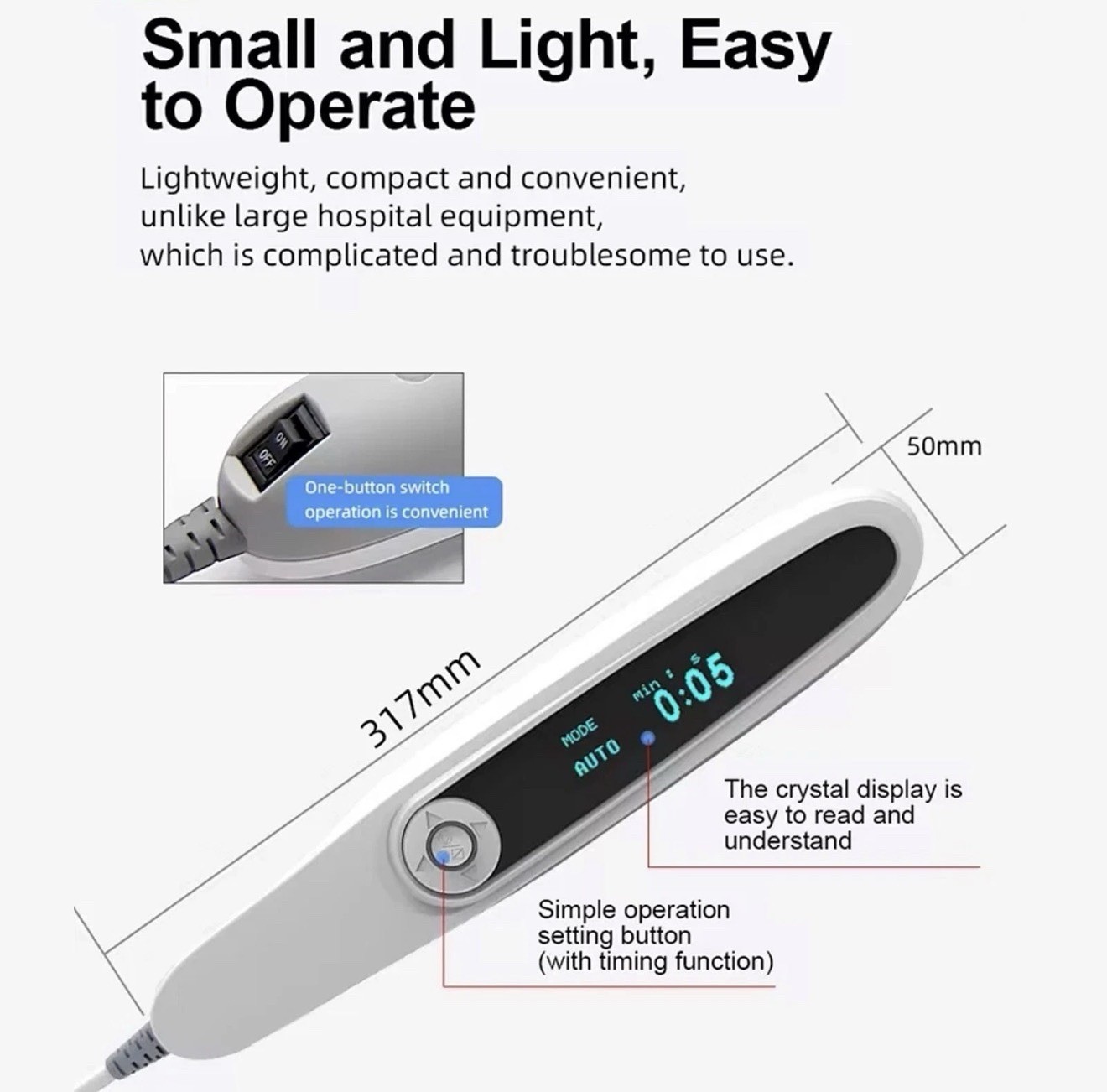 YK-6000B-T UVB Phototherapy Lamp UV311 Light Therapy w/ Philips Bulb & Goggles