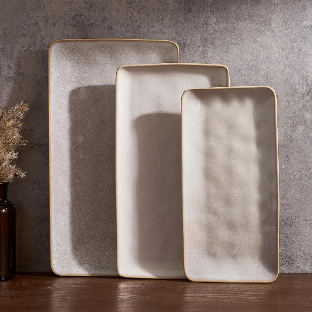 Serving Platter Rectangular 15.67/14.1/12.6inch Serving Dishes Entertaining
