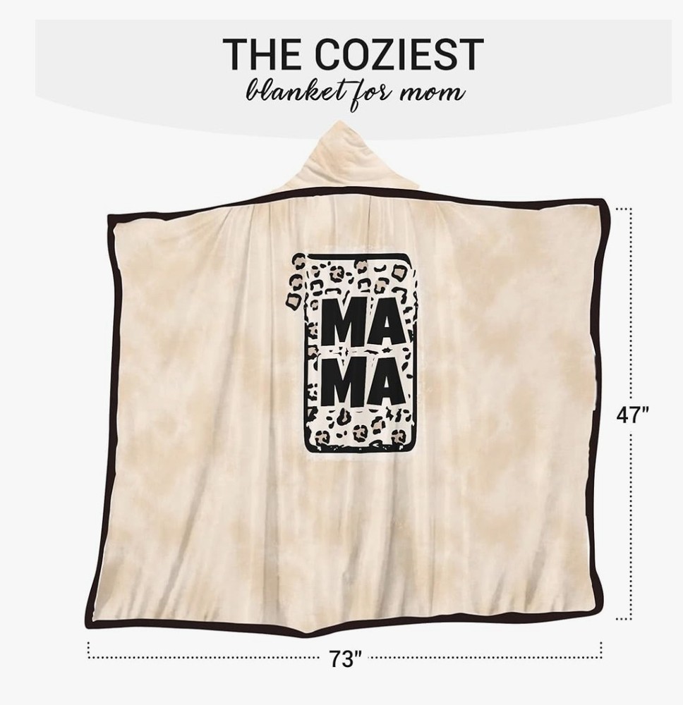 Vprintes Mama Leopard Frame Wearable Blanket