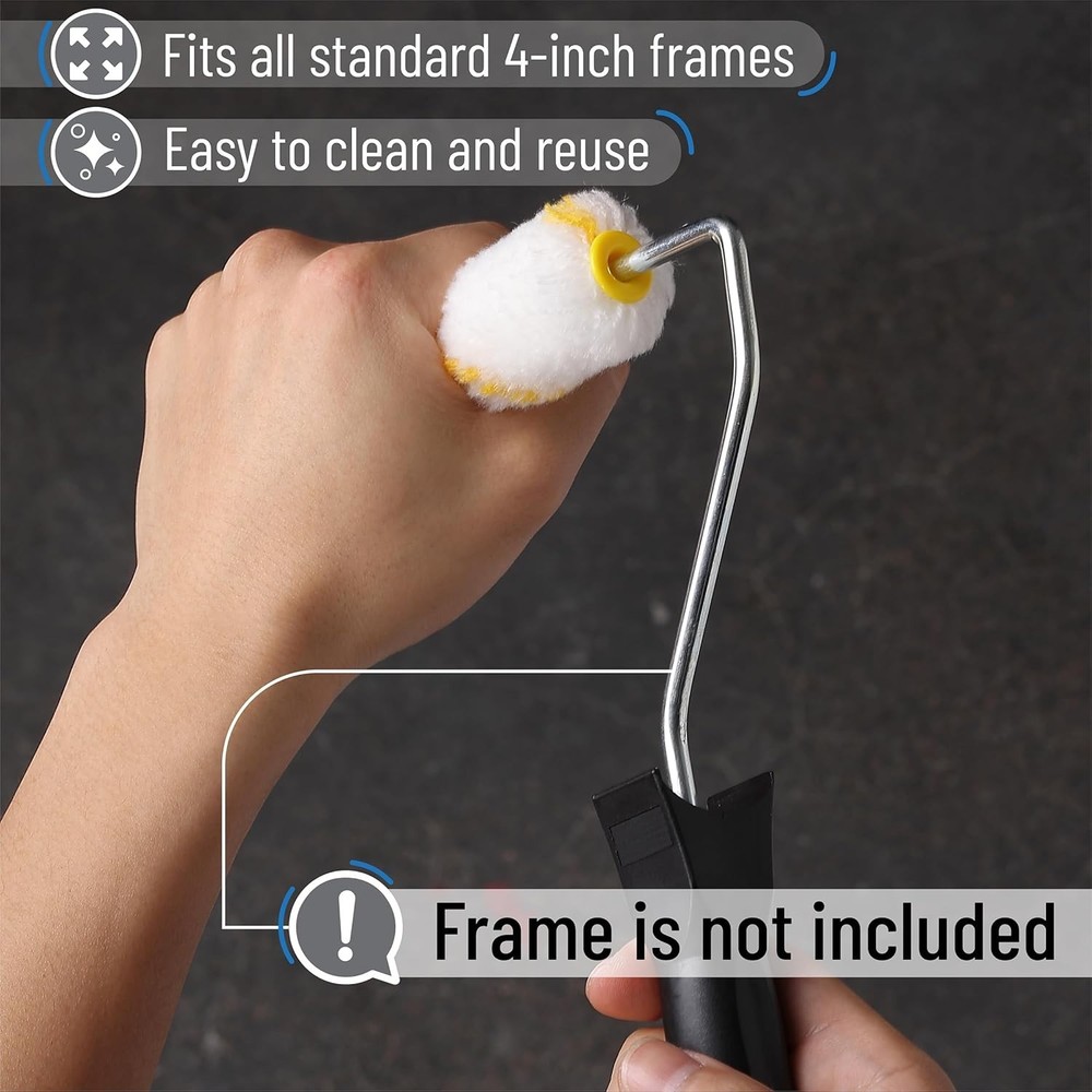 Durable 4-Inch Microfiber Paint Roller Covers - 12 Pack with Max Paint Release