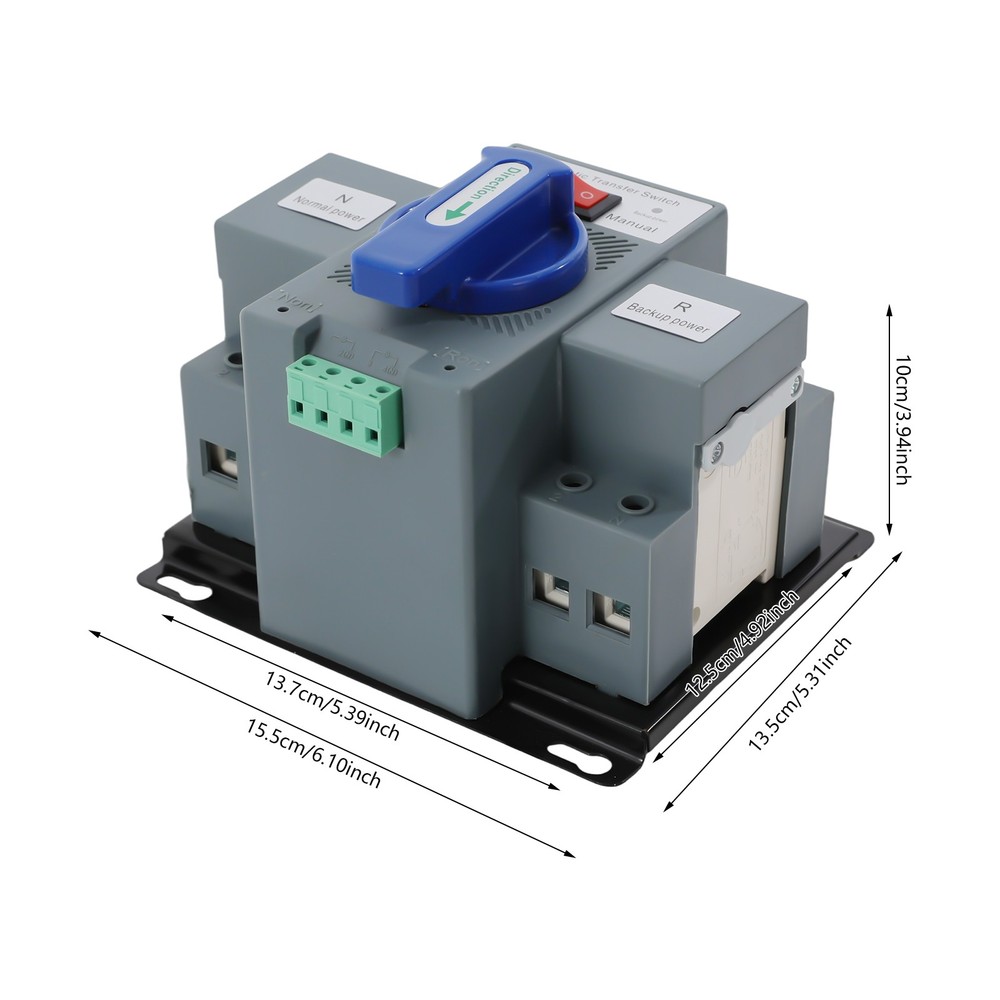 2P/63A Dual Power Transfer Switch AC110V Generator Automatic Changeover Switch