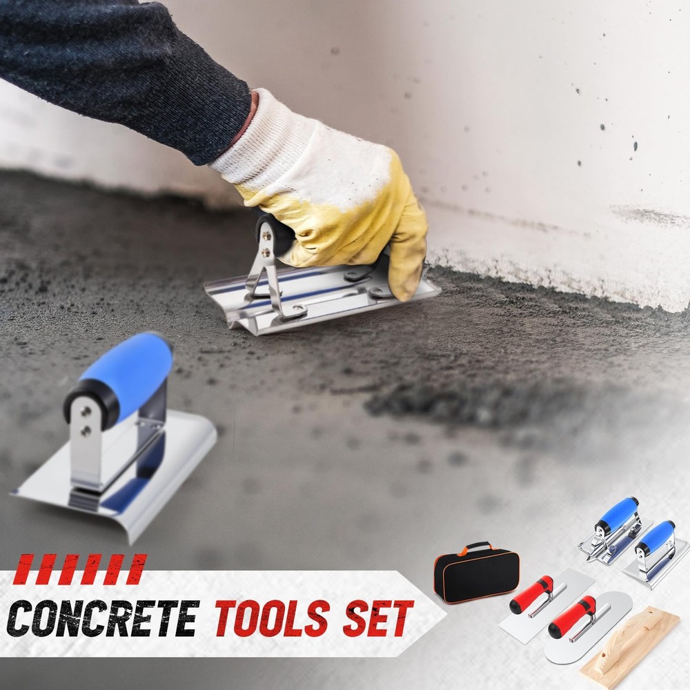 MorningRo 6pcs Concrete Hand Tools Set Masonry Includes Stainless...