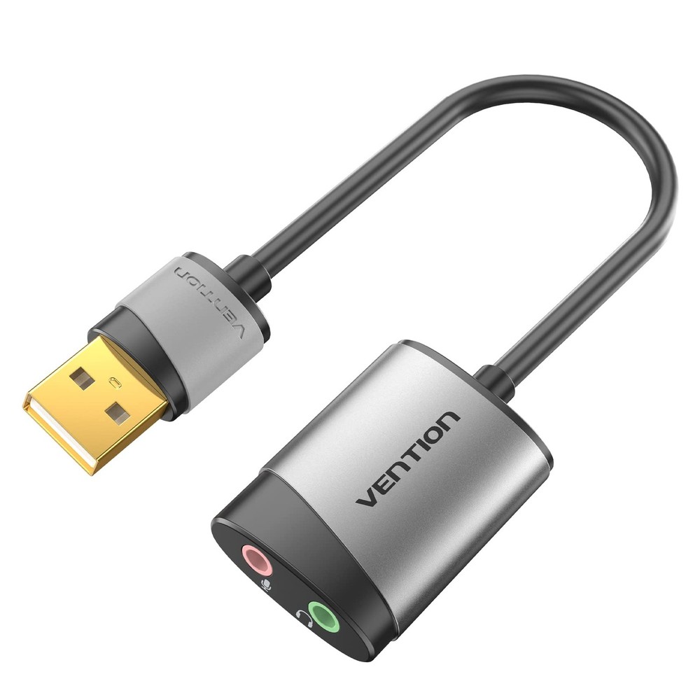 USB Audio Adapter - VENTION External Stereo Double Jack, Jack