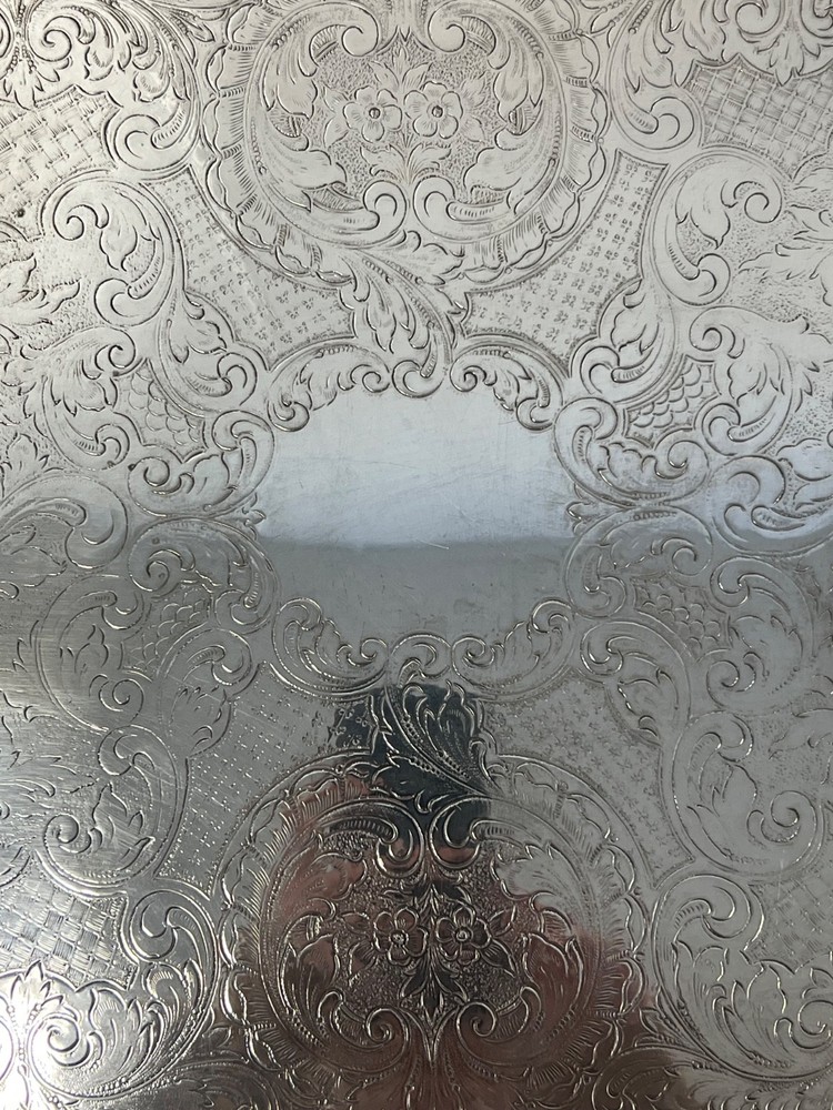 Silver on Copper Large Serving Tray GCP .925 Plating 19.5”x30.75” Vintage