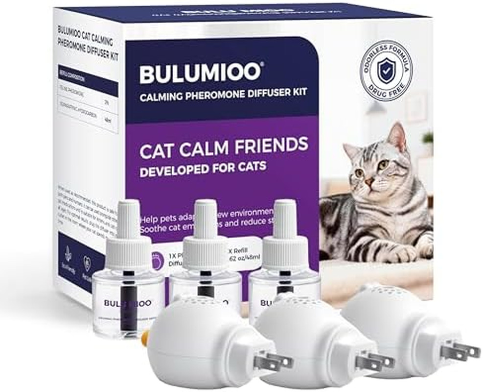Cat Calming Pheromone Diffuser Set (Whole Home 3-Pack) – 3 Diffusers + 3 X 48Ml