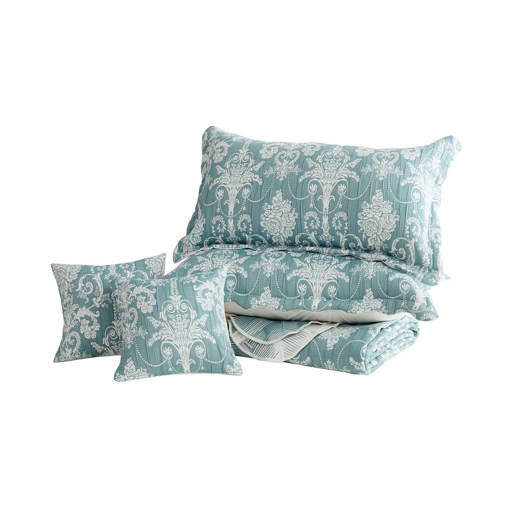 Oversized King Bedspread, Jacquard Matelasse Damask Pattern Design, Lightweig...