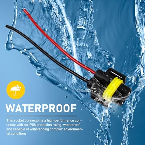 WZP Female Adapters Wiring Harness Sockets, 9005 9006 9012 HB3 HB4 Bulb 2PCS
