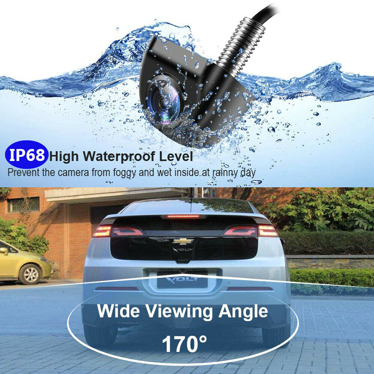 Car Rear View Backup Camera 170° View Angle Night Vision Waterproof 12v CMOS