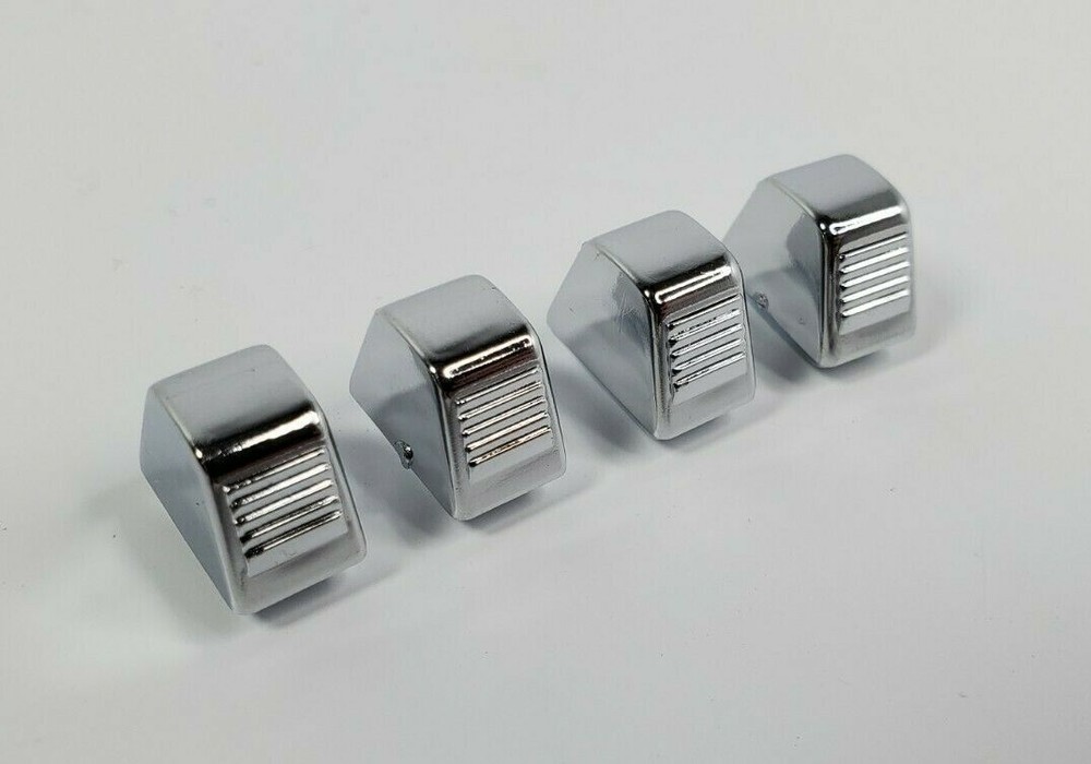 (Set/4) Chrome Heater A/C Fan Vent Selector Temp Control Knobs for Chevy/Pontiac