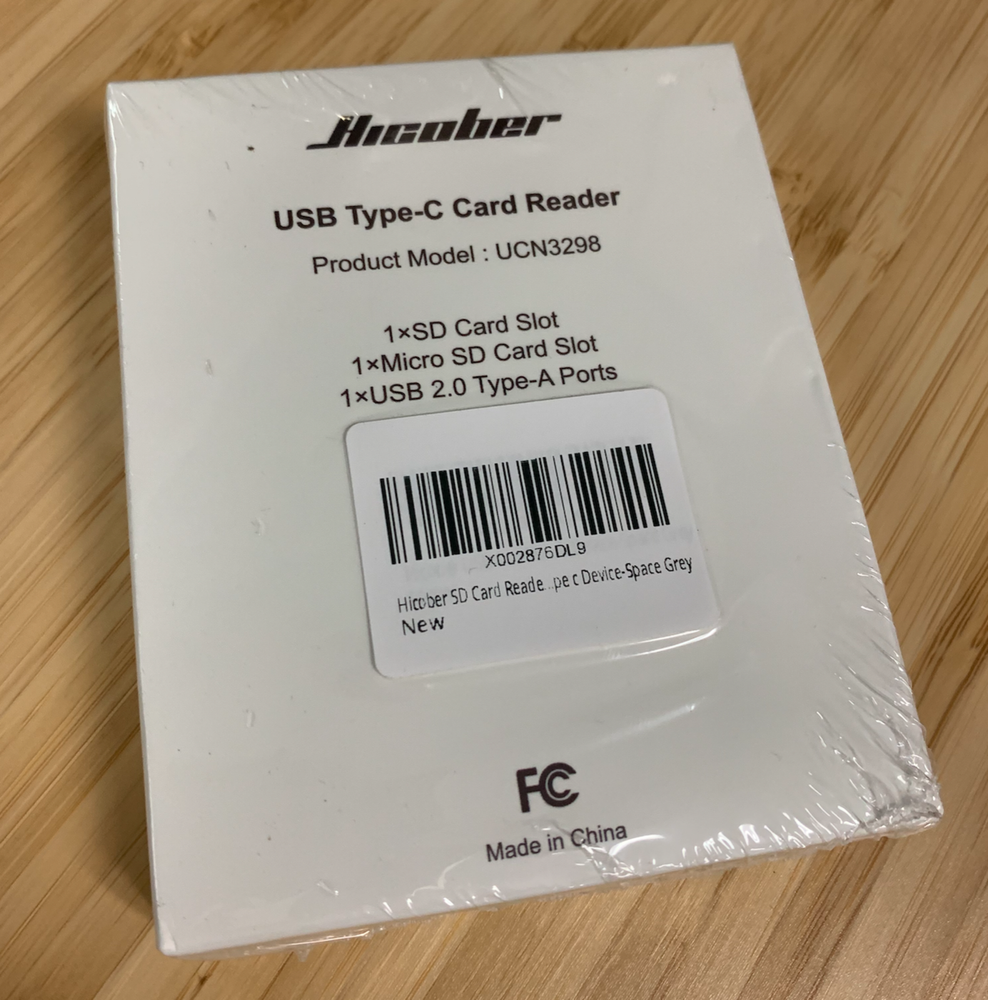 Brand New Sealed, Hicober USB Type-C Card Reader, Silver UCN3298 SD / Micro SD