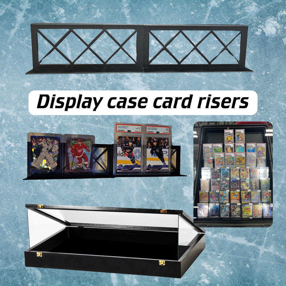 Display Case Card Riser Stands - Perfect for 24x36 Cases- 33 Risers! Holds slabs