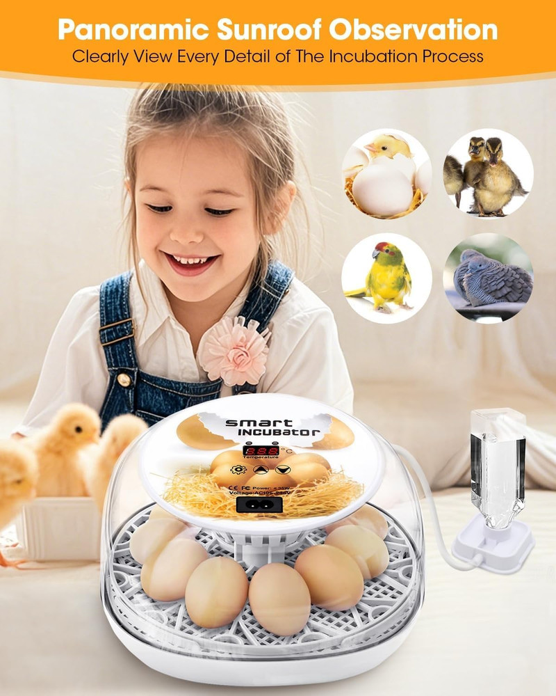 Automatic Egg Incubator with Turning Control for Hatching Chicken, Duck, Goose,