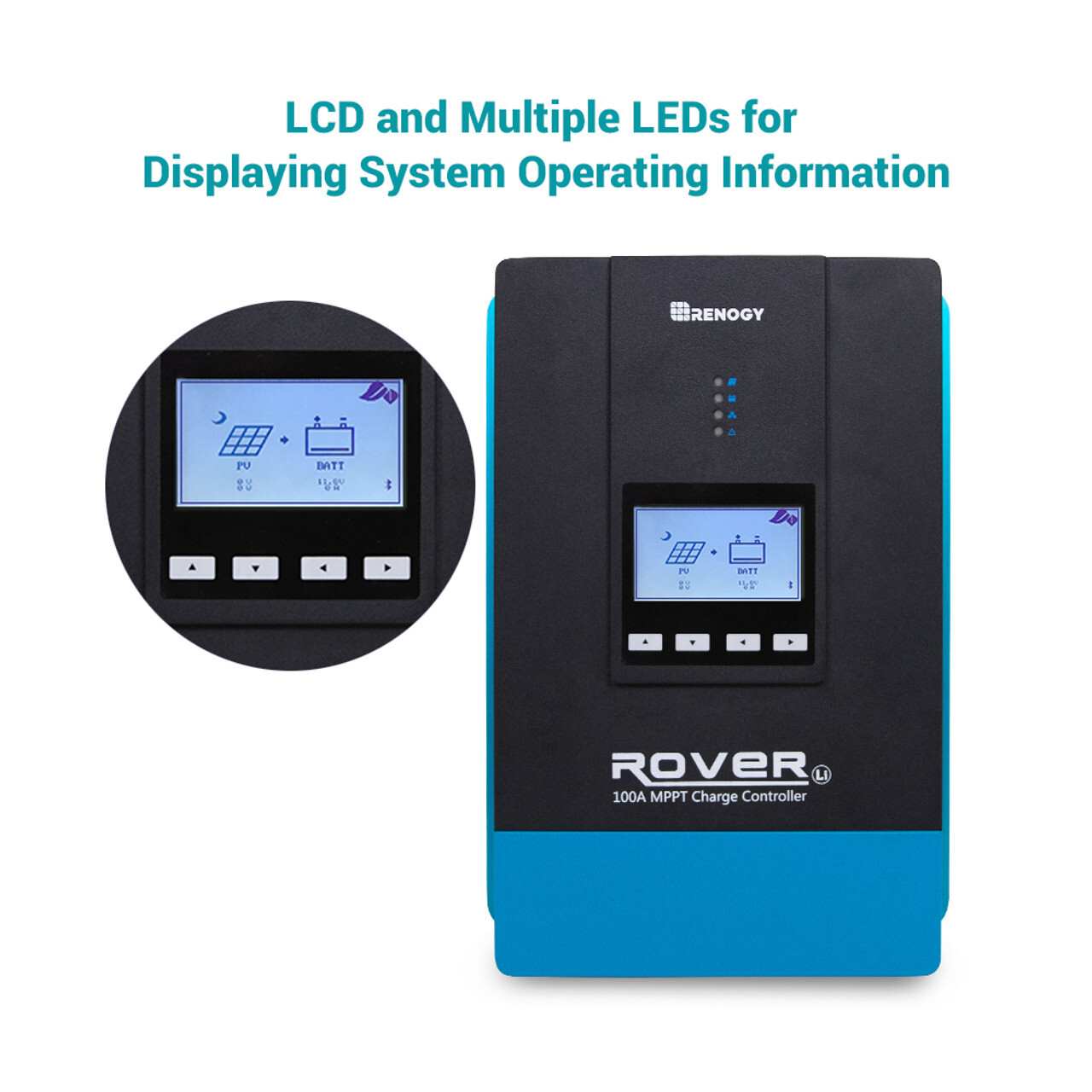 Renogy MPPT 100A Solar Charge Controller 12V 24V 36V 48V Battery Regulator LCD