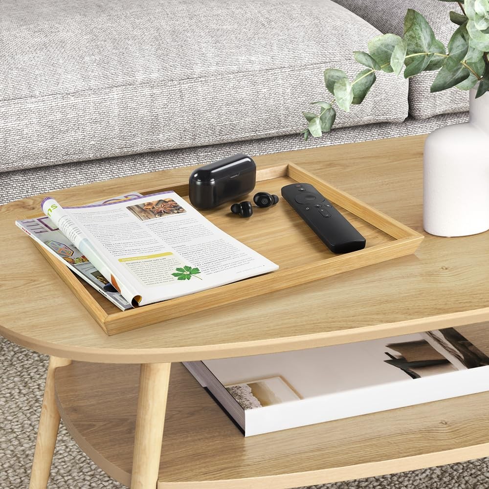 2pcs Rectangular Serving Tray for Eating Drinks Storage Snacks TV Breakfast C...