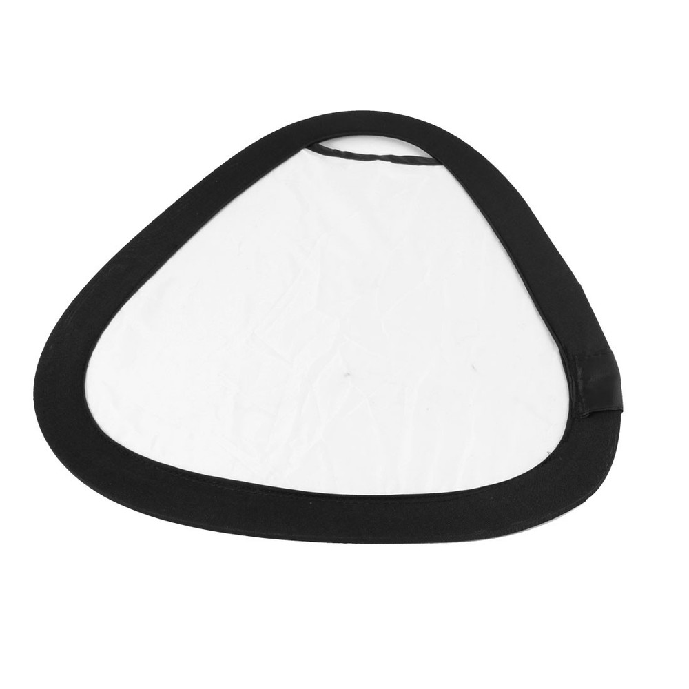 30cm Photo Studio Collapsible Triangular 2 in 1 White/Silver Reflector