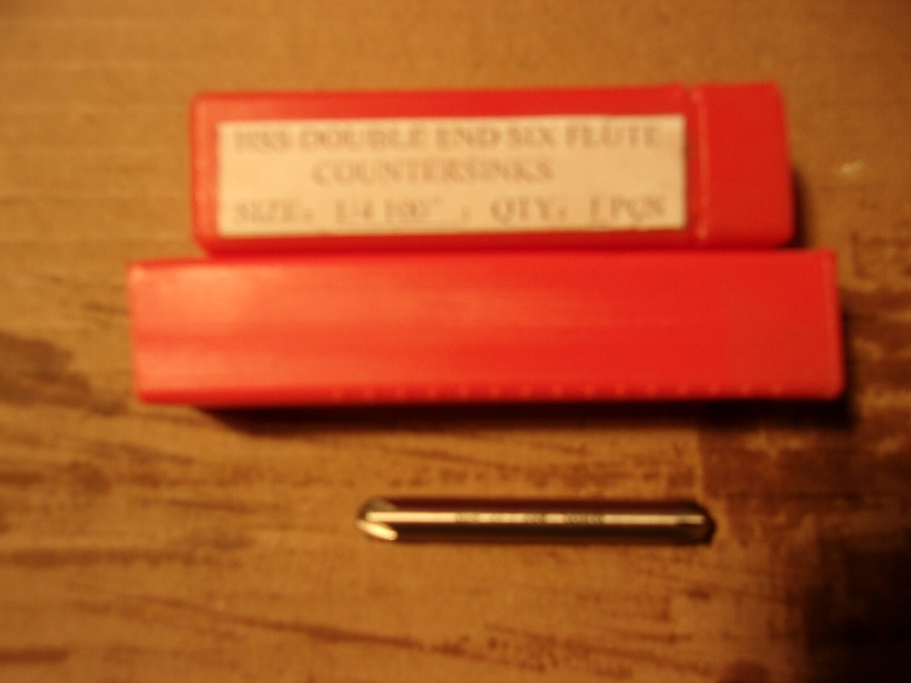 HSS double end six flute countersink 1/4" 100 degree