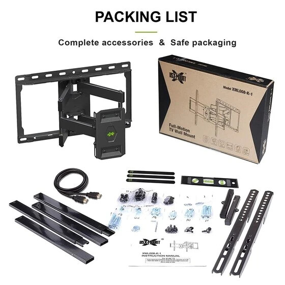 USX-MOUNT Full Motion TV Wall Mount Model XML008-K-1