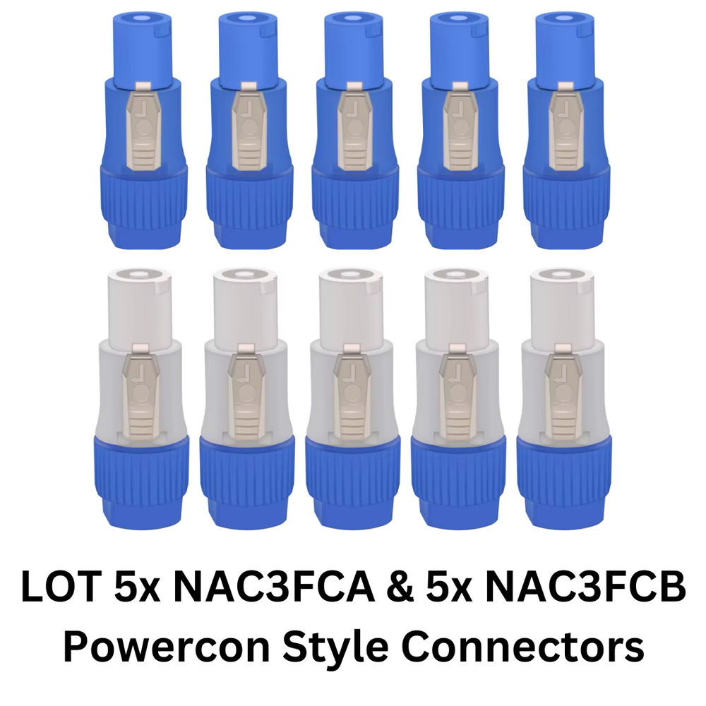 5 EACH NAC3FCA & NAC3FCB Neutrik Style PowerCON Cable Connector Replacement