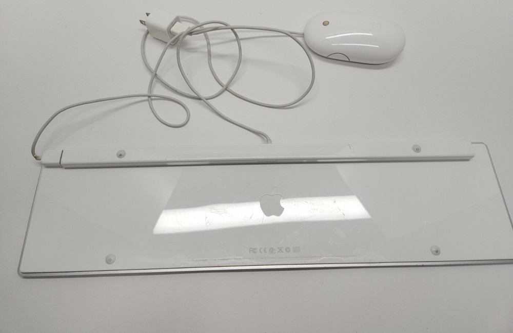 Apple Wired Keyboard A1243 Mighty Mouse A1152 Tested Working A1265
