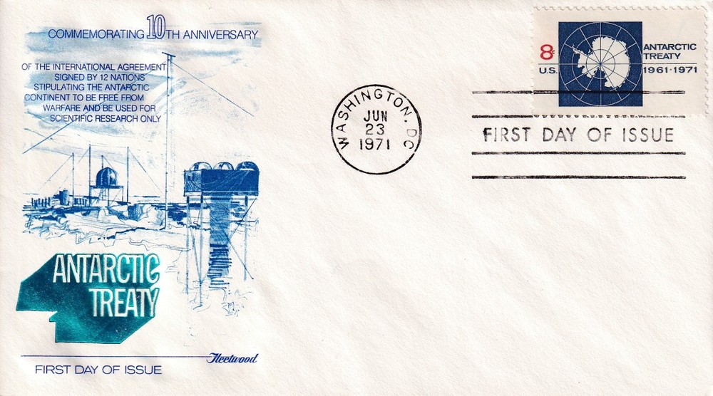 STAMP US SCOTT 1431 "Antarctic Treaty Emblem" 8 CENT 1971 FDC - D