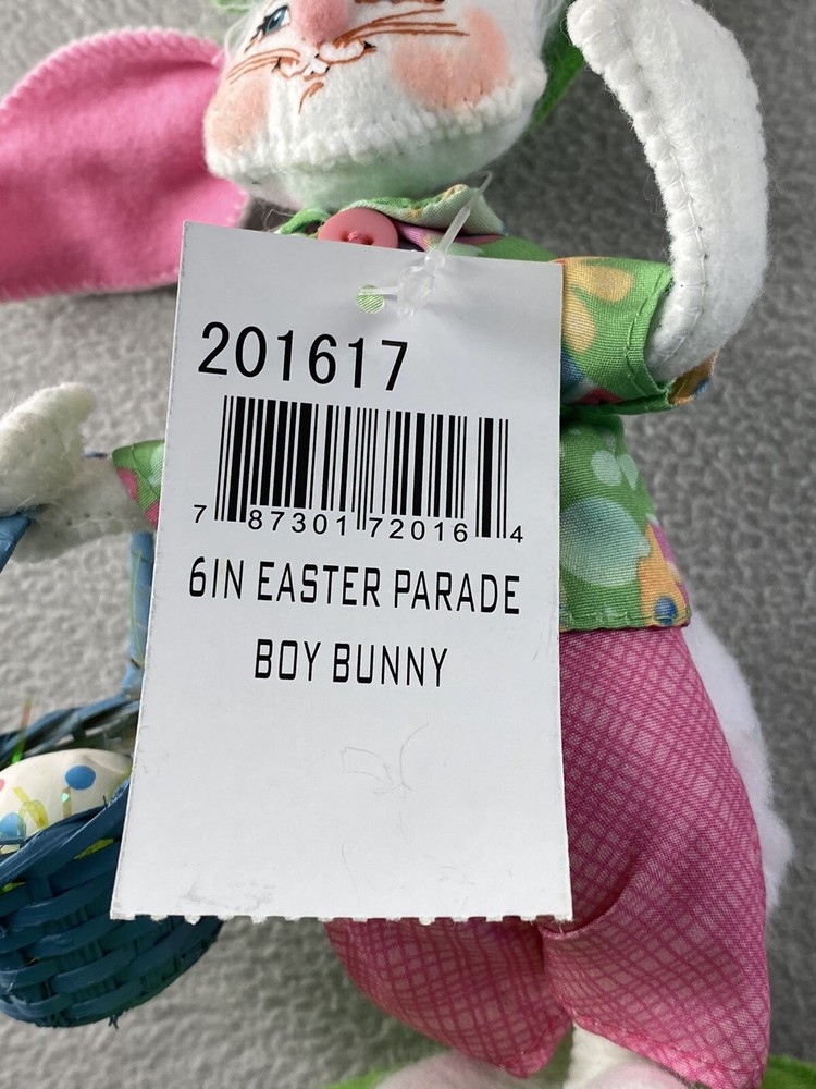 Annalee 2017 Easter Parade Boy Bunny 6" with Basket 201617