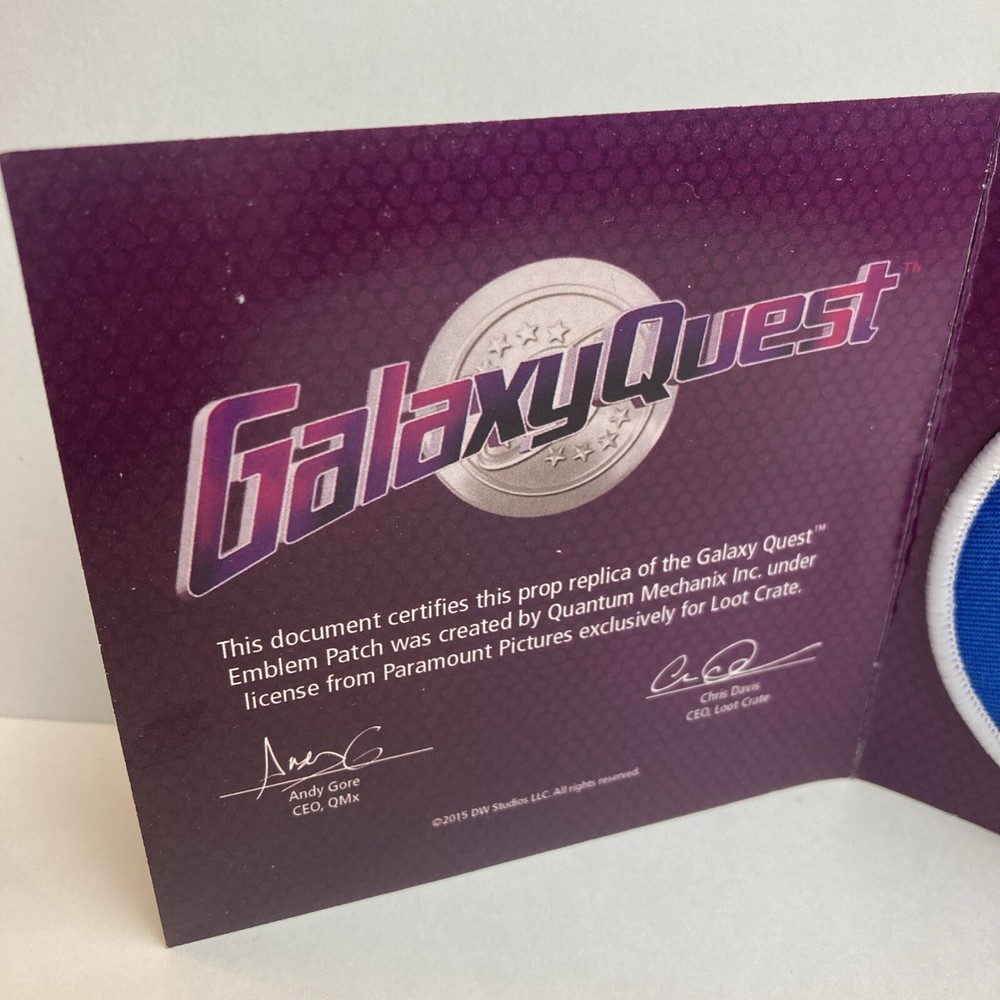 LootCrate Exclusive 2015 Galaxy Quest Emblem Sew-On Patch
